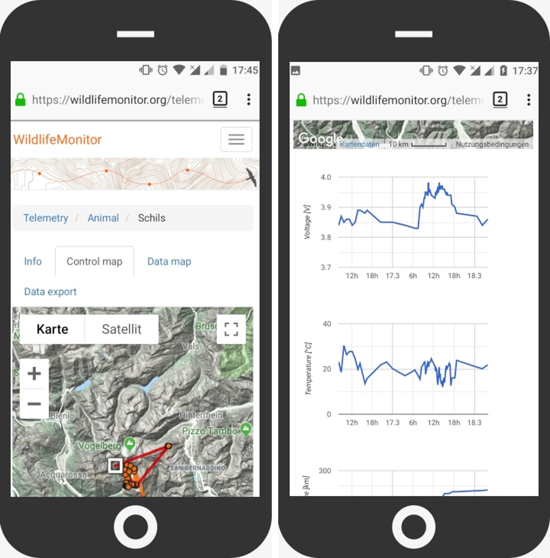The WildlifeMonitor will adapt to the size of your screen