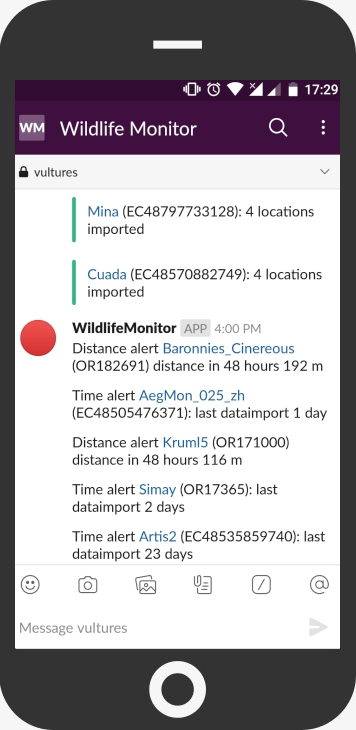 Alerts are sent by slack